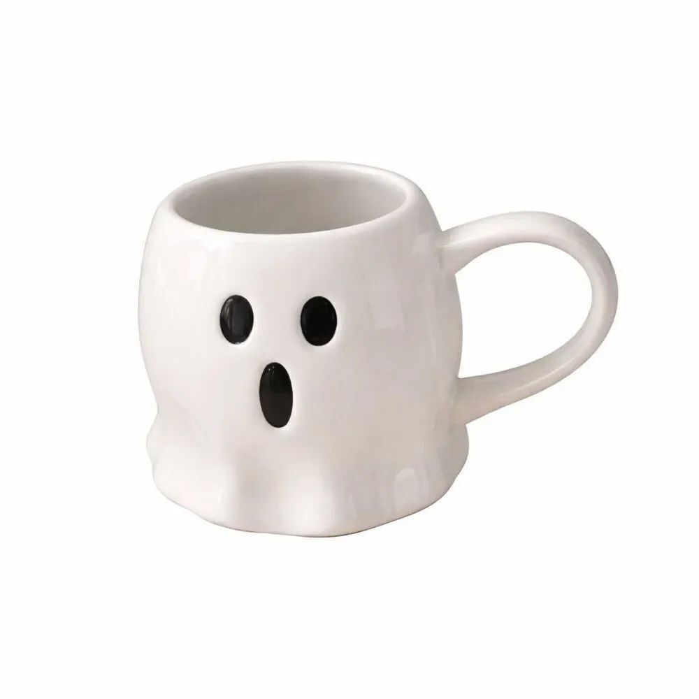 Williams Sonoma Ghost Mug 19oz Halloween Stoneware Spooky Face NWT Coffee Cup